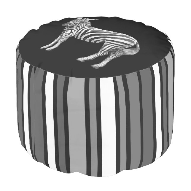 Zebra Pouf (Angled Back)