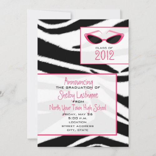 Zebra Print 2012 Graduation Announcement