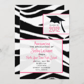 Zebra Print 2012 Graduation Announcement (Front/Back)