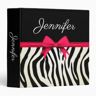 Zebra Print 3 Ring Binder