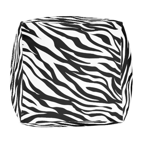 Zebra Print 80s 90s Retro Pouf