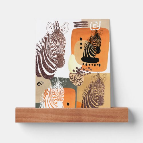 Zebra Print Abstract Wild Animal Warm Earth Tone Picture Ledge