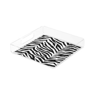 Zebra Print Acrylic Tray