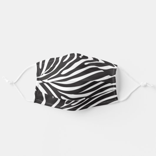 Zebra Print Adult Cloth Face Mask (Front, Unfolded)