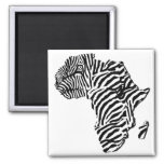 Zebra Print African Safari Africa Map Magnet