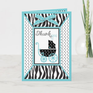 Zebra Print and Baby Carriage Thank You