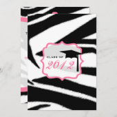 Zebra Print and Pink Class of 2012 Graduation Invitation (Front/Back)