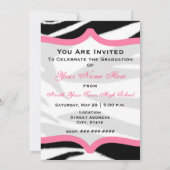 Zebra Print and Pink Class of 2012 Graduation Invitation (Back)