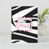 Zebra Print and Pink Class of 2012 Graduation Invitation (Standing Front)