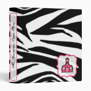 Zebra Print and Pink Fancy Teacher Binder