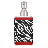 Zebra Print and Red Holder Soap Dispenser (Front)