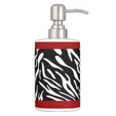 Zebra Print and Red Holder Soap Dispenser (Right)