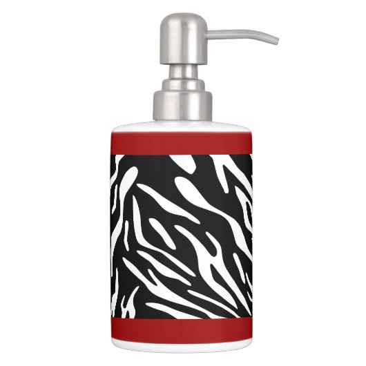 Zebra Print and Red Holder Soap Dispenser (Right)