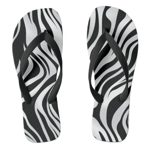 Zebra Print Animal Pattern Flip Flops