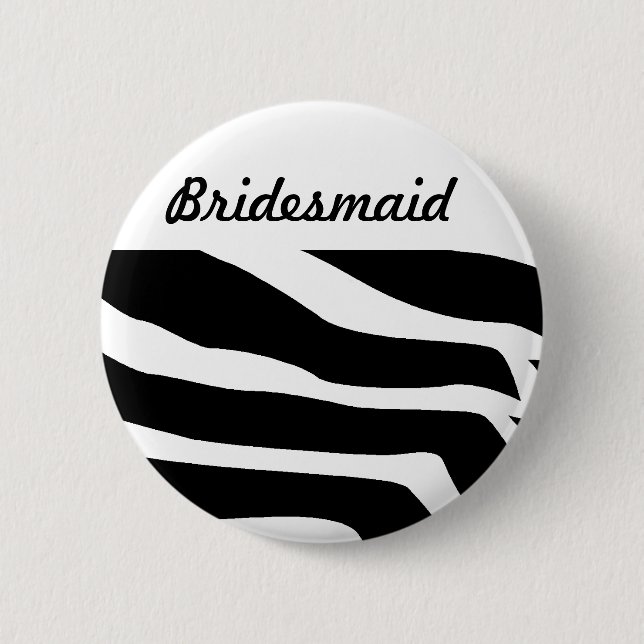 Zebra Print Animal Pinback Button (Front)