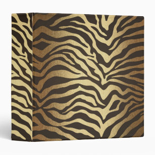 Zebra Print Animal Skin Print Modern Glam Gold Binder
