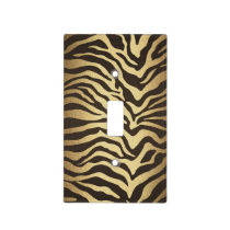 Zebra Print Animal Skin Print Modern Glam Gold Light Switch Cover