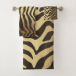 Zebra Print Animal Skin Skins Gold Glam Modern Bath Towel Set at Zazzle