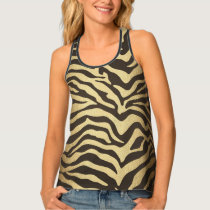 Zebra Print Animal Skins Gold Ombre Tank Top