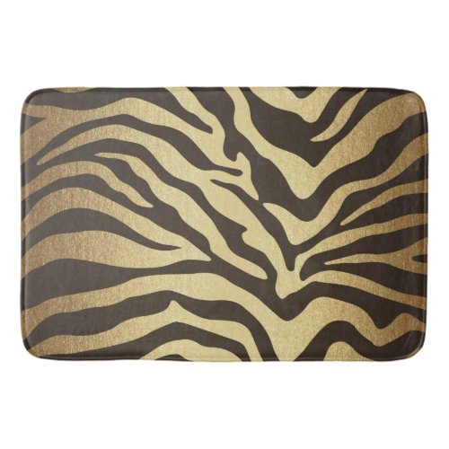 Zebra Print Animal Skins Skin Modern Glam Gold Bathroom Mat