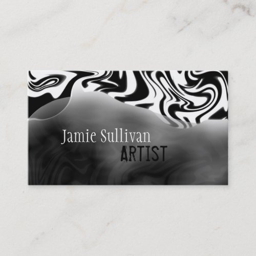 Zebra Print Artist Business Card Black &amp; White