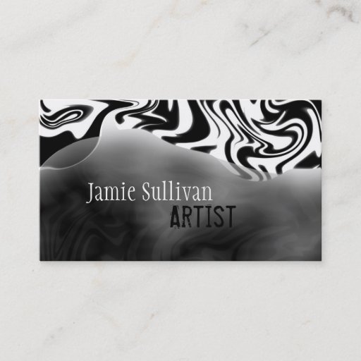Customizable Zebra Print Artist Business Card Black & White