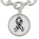 Zebra Print Awareness Ribbon Charm Bracelet at Zazzle