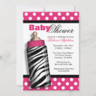 Zebra Print Baby Bottle Hot Pink Baby Shower