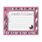 Zebra Print & Baby Carriage Advice Card