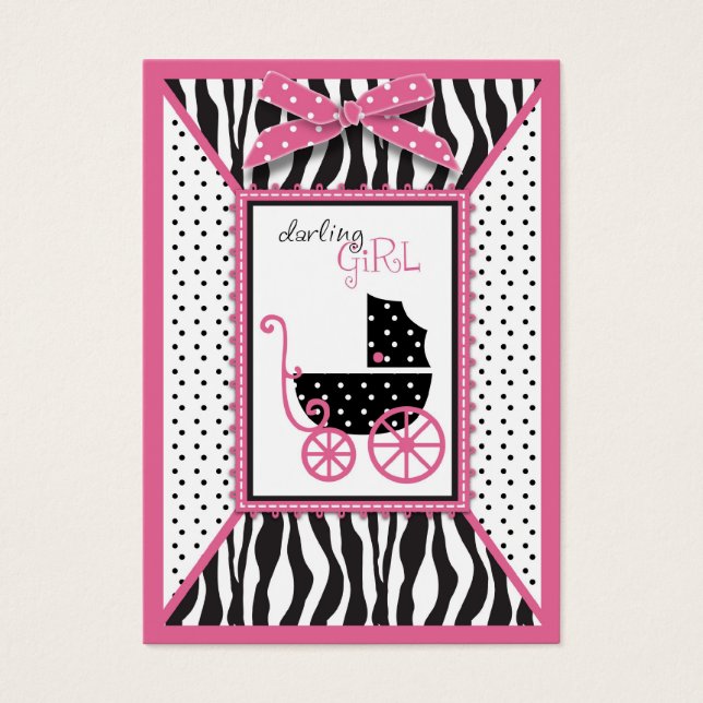 Zebra Print & Baby Carriage Gift Tag (Front)