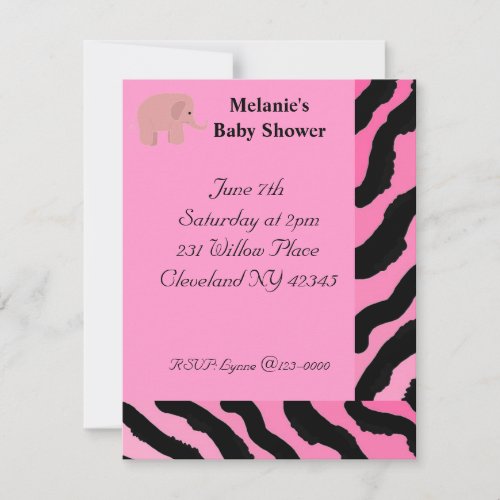 Zebra Print Baby Shower Invitation