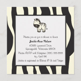 Zebra Print Baby Shower Invitation