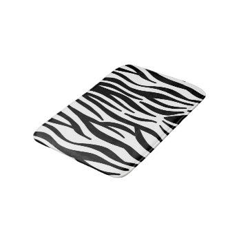 Zebra Print Bath Mat by OneStopGiftShop at Zazzle