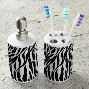 Zebra Print Bath Accessory Sets Zazzle Zebra Print Bath Set