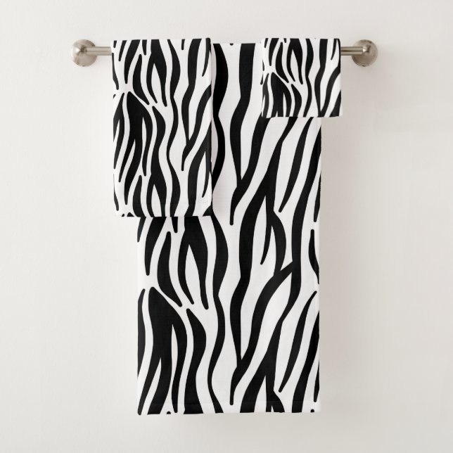 zebra print bath towel set (Insitu)
