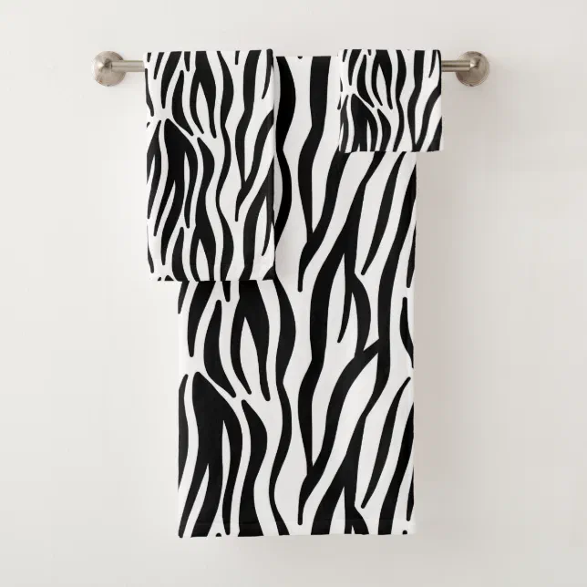 zebra print bath towel set Zazzle