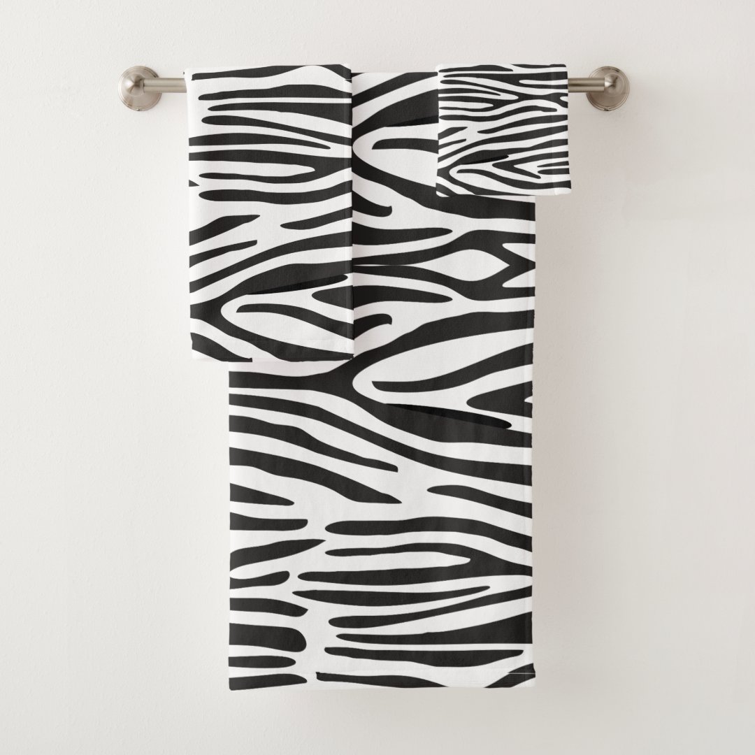 Zebra Print Bathroom Towel Set Zazzle