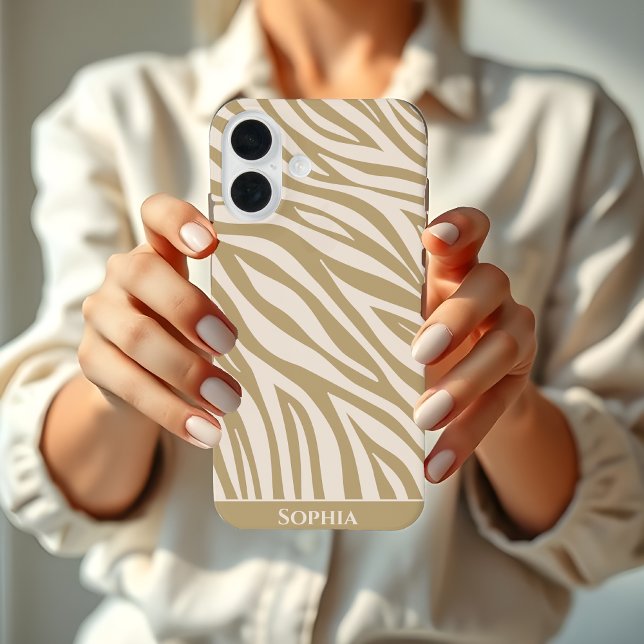 Zebra Print-Beige- Case-Mate iPhone Case (zebra print neutral phone case)