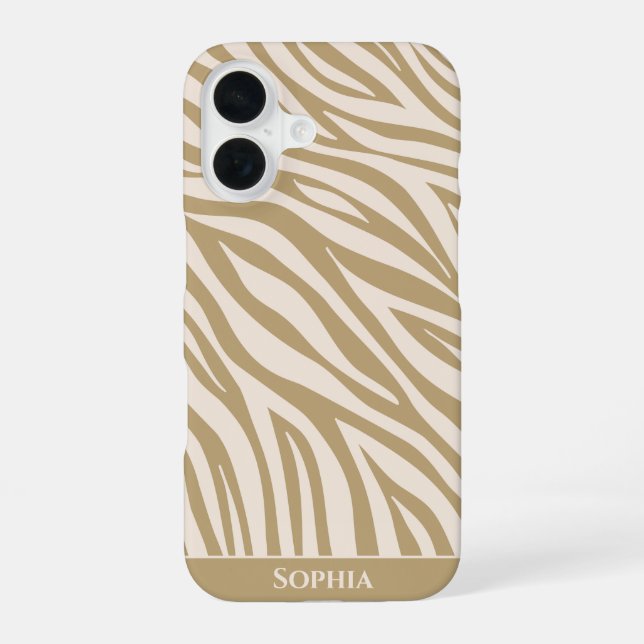 Zebra Print-Beige- Iphone Case (Back)