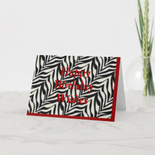 zebra print birthday card - customize any occasion