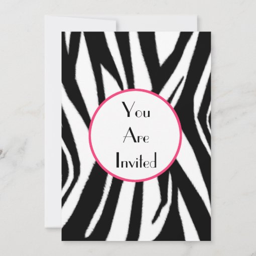 Zebra Print Birthday Party Invitation Zazzle