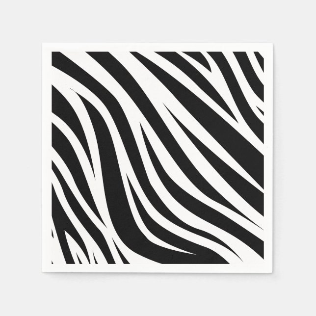 Zebra Print Birthday Party Kids Napkins (Front)