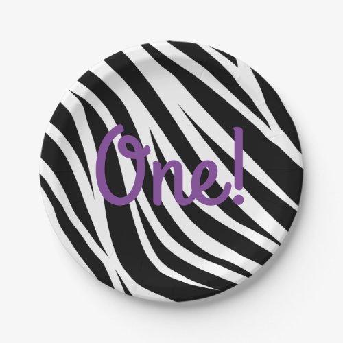 Zebra Print Birthday Party Kids Paper Plates