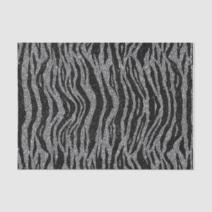 Zebra Print Black and Gray Silver Tissue Paper