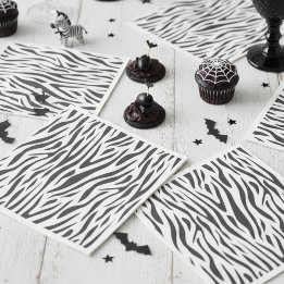 Zebra Print Black and White Party  Napkins