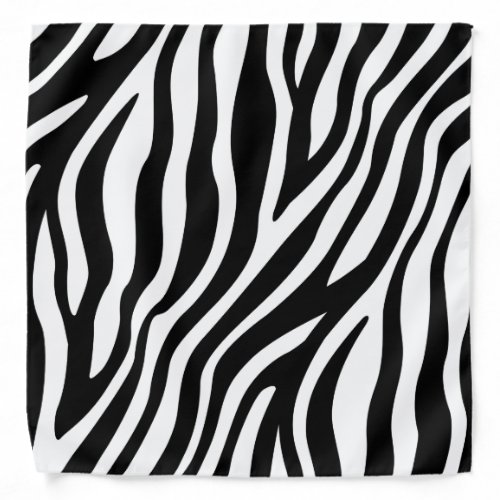 Zebra Print Black And White Stripes Pattern Bandana