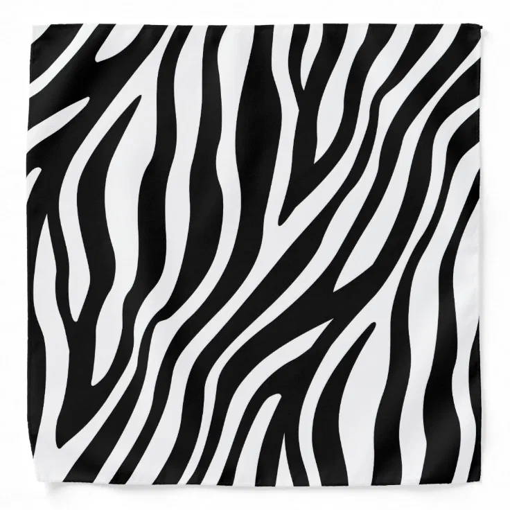 Zebra Print Black And White Stripes Pattern Bandana | Zazzle