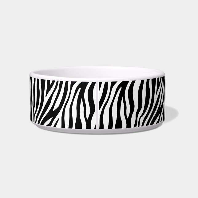 Zebra Print Black And White Stripes Pattern Bowl (Back)