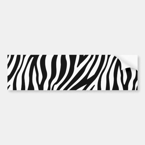 Zebra Print Black And White Stripes Pattern Bumper Sticker