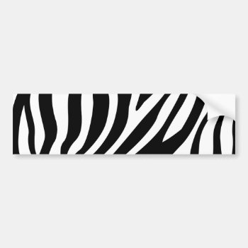 Zebra Print Black And White Stripes Pattern Bumper Sticker by allpattern at Zazzle